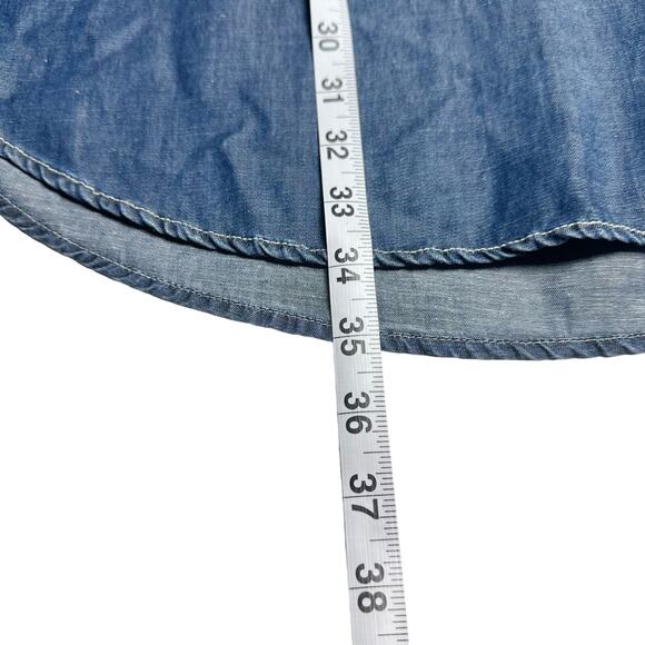 Lucky Brand | Women | Chambray Linen Blend Popover Mini Shirt Dress | Sz Small - Picture 5 of 12